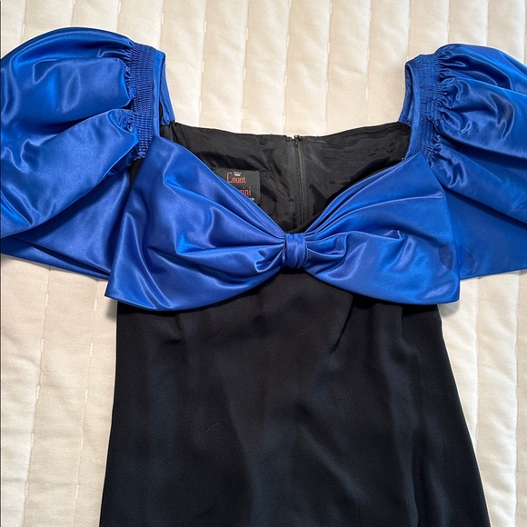Count Bronzini Dresses & Skirts - Vintage Designer Dress sapphire blue & black, special occasion